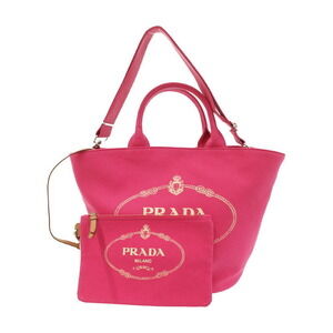Prada Canapa Logo Convertible Shopping 2way Tote canvas Pink